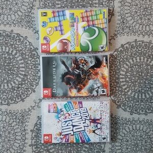 Lot of 3 Nintendo Switch Games: Just Dance 2019, Darksiders WE, Puyo Puyo Tetris